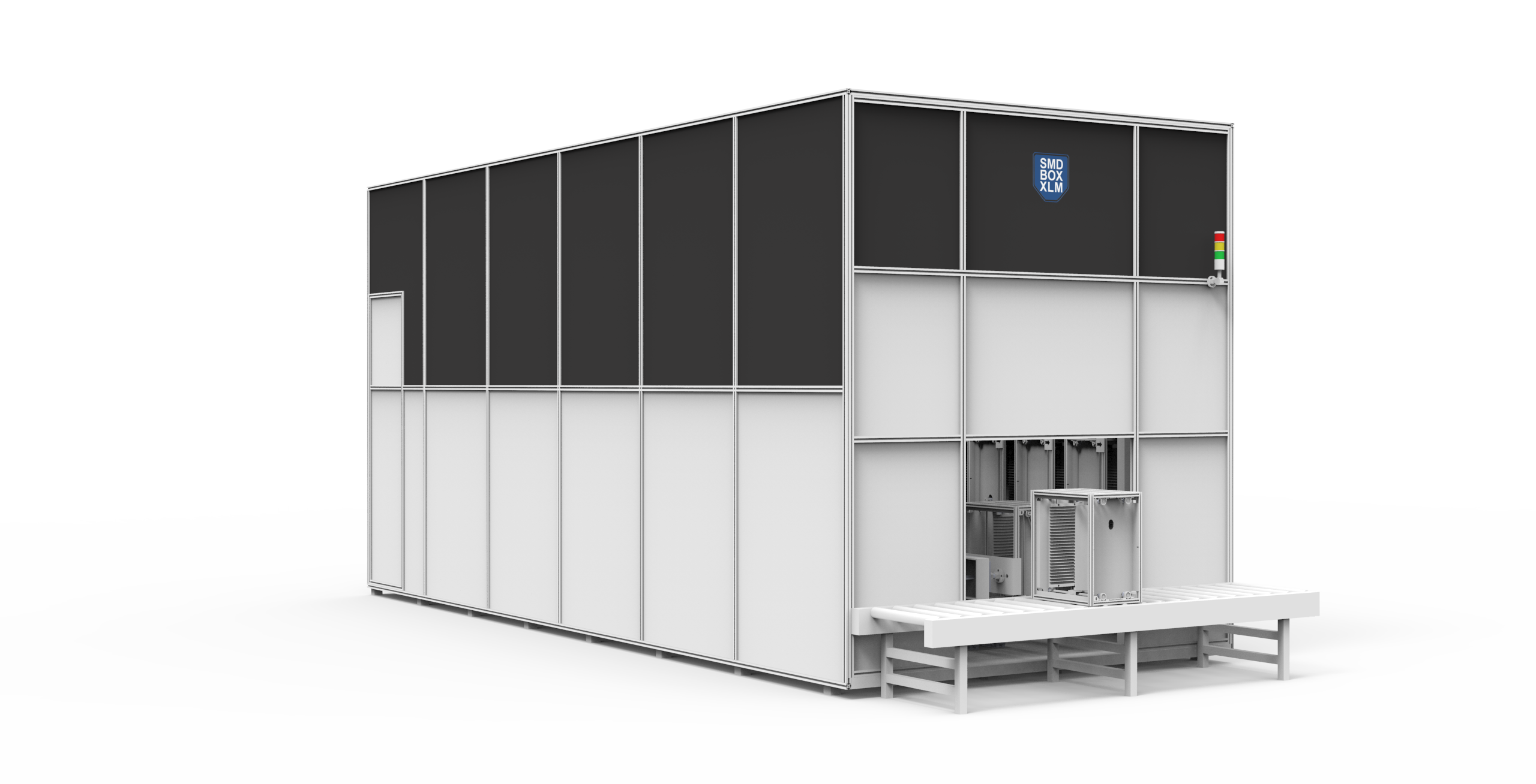 SMD BOX XLM PCBマガジン自動保管装置 側面3Dレンダリング - Neotel Technology