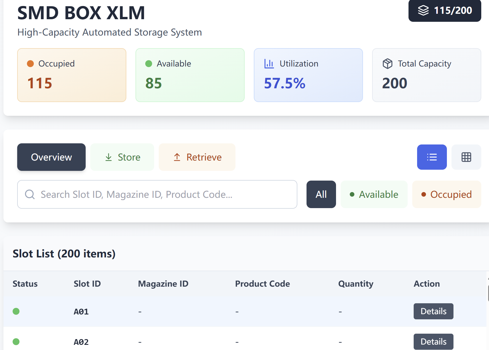 SMD BOX XLM ソフトウェアインターフェース マガジン管理とトレーサビリティ - Neotel Technology